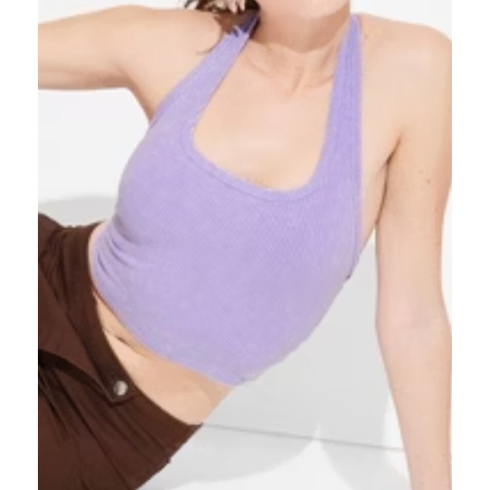 Women's Ribbed Halter Top - Wild Fable size S purple